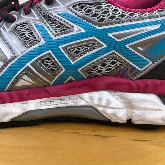 ASICS Gel Fortify Athletic Sneakers Gray Pink Blue Women’s Sz 9.5 - Picture 8 of 16